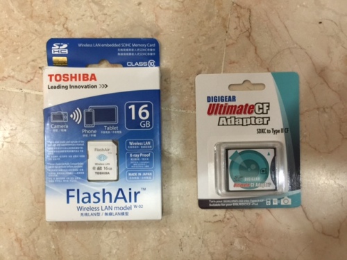 Got the Toshiba FlashAir and the CF card adapter!